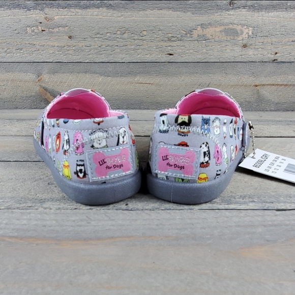 Lil Bobs For Skechers Girls Gray/Multi Slip ons 13 - Picture 3 of 8